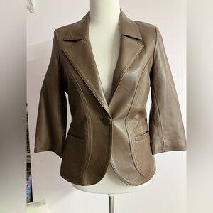Women’s Lamb Leather Jacket/Coat, Size Medium, Brown, by Arden B.